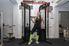 Fitnesz nadrág fekete uv zöld színben
